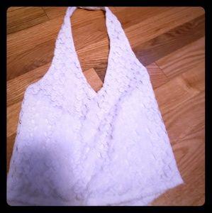 White lace halter top